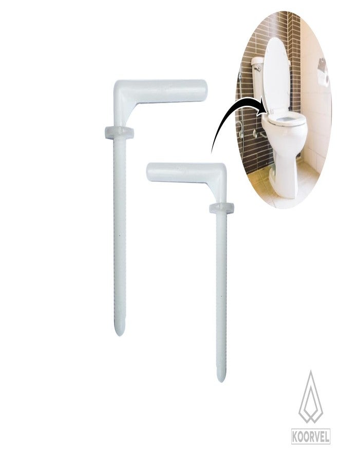 KOORVEL L-Type Toilet Seat Cover Hinges, DIY Repair Kit, 1 Pair, White - Image 4
